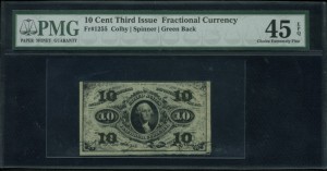 FR 1255 $0.10 3rd Issue fractionals Front