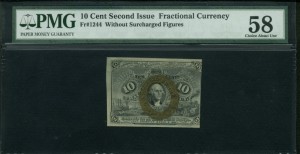 FR 1244 $0.10 2nd Issue fractionals Front