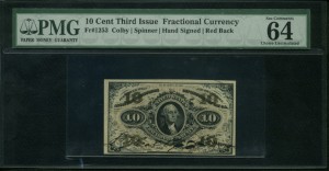 FR 1253 $0.10 3rd Issue fractionals Front