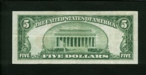 1800-1 Cheltenham, Pennsylvania $5 1929 Nationals Back