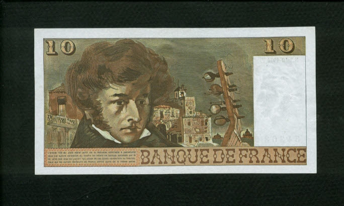 France $10 Francs 1974 World Notes Back