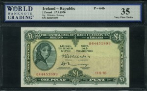 Ireland - Republic $1 Pound 9.17.1970 World Notes Front