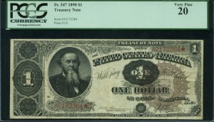 Treasury Notes 347  1890 $1 typenote Front