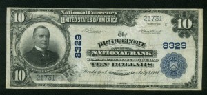 626 Bridgeport , Pennsylvania $10 1902 Nationals Front