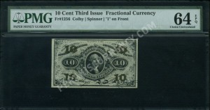 FR 1256 $0.10 3rd Issue fractionals Front