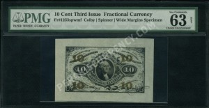 FR 1253spwmf $0.10 3rd Issue fractionals Front