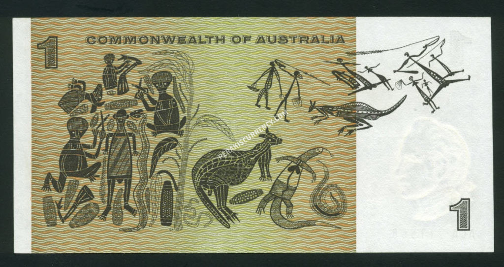 Australia $1 Dollar 1966-72 World Notes Back