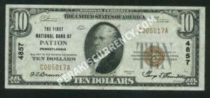 1801-1 Patton, Pennsylvania $10 1929 Nationals Front