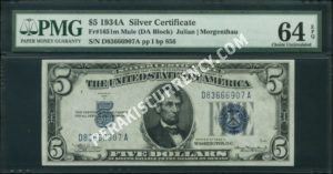 FR 1651m 1934A $5 Silver Certificates Front