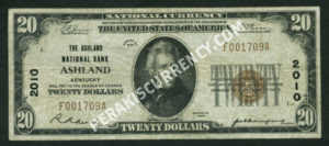1802-1 Ashland, Kentucky $20 1929 Nationals Front