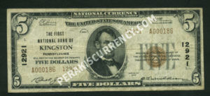 1800-2 Kingston, Pennsylvania $5 1929II Nationals Front