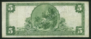 599 Spring Grove, Pennsylvania $5 1902 Nationals Back