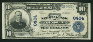 626 Avoca, Pennsylvania $10 1902 Nationals Front