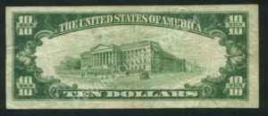1801-1 Irvington, New Jersey $10 1929 Nationals Back
