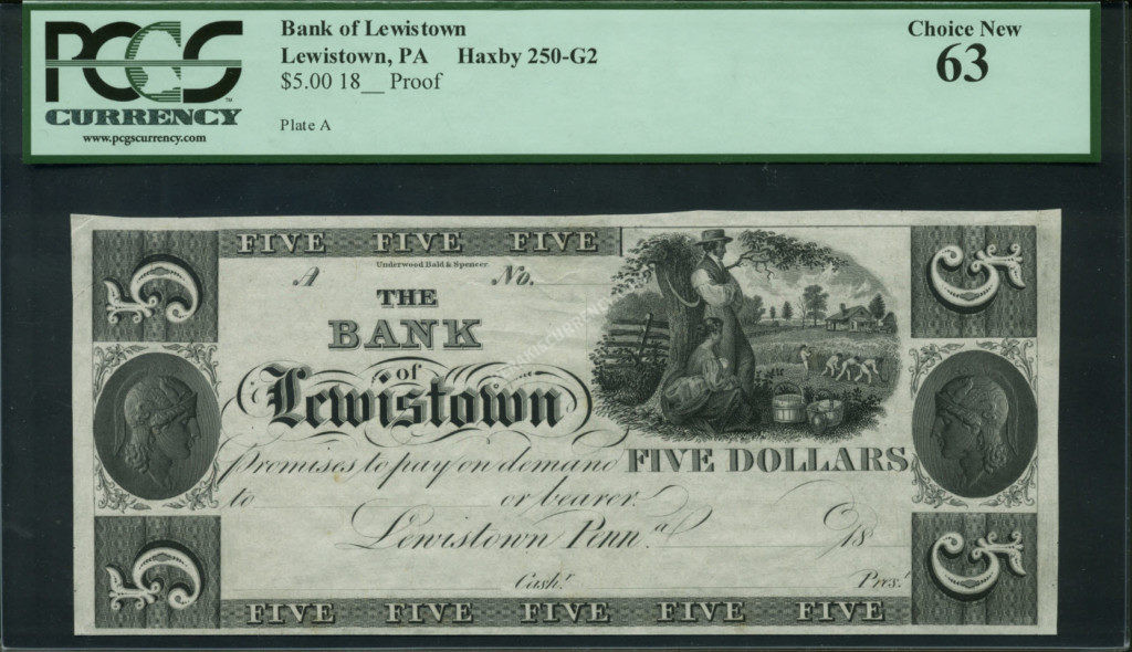 Lewistown Pennsylvania $5 18__ Obsolete Front