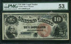 Legal Tender 103 1880 $10 typenote Front