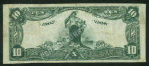 618 Beaver, Pennsylvania $10 1902DB Nationals Back