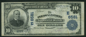 624 Pleasant Unity, Pennsylvania $10 1902 Nationals Front
