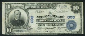 624 Pottstown, Pennsylvania $10 1902 Nationals Front