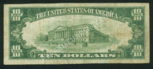 1801-1 Cape May Court House, New Jersey $10 1929 Nationals Back