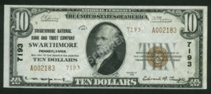 1801-2 Swarthmore, Pennsylvania $10 1929II Nationals Front