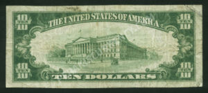 1801-1 Dagsboro, Delaware $10 1929 Nationals Back