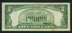 1800-2 Delaware City, Delaware $5 1929II Nationals Back