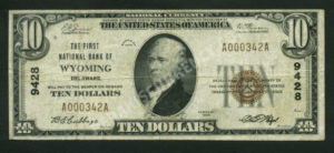 1801-1 Wyoming, Delaware $10 1929 Nationals Front