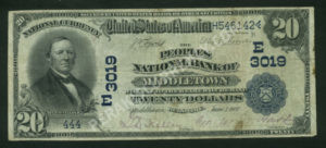642 Middletown, Delaware $20 1902DB Nationals Front