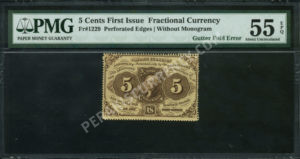FR 1229 $0.05 1st Issue fractionals Front