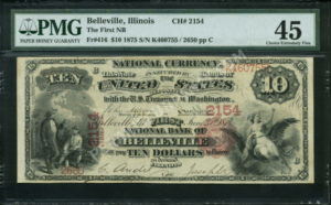 416 Belleville, Illinois $10 1875 Nationals Front