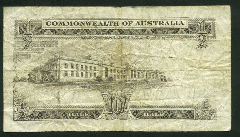 Australia $10 Shillings  World Notes Back