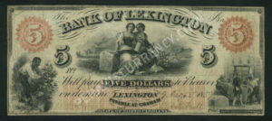 Lexington North Carolina $5 1859 Obsolete Front