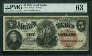 Legal Tender 73 1880 $5 typenote Front