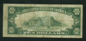 1801-2 Mount Vernon, New York $10 1929II Nationals Back