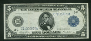 FRN 855A 1914 $5 typenote Front