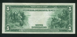 FRN 855A 1914 $5 typenote Back
