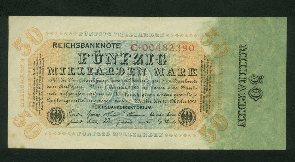 Germany $50 Million Mark 1923 World Notes Front