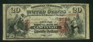 434 Cincinnati, Ohio $20 1875 Nationals Front
