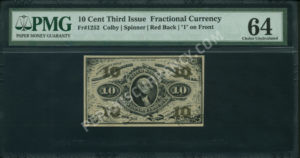 FR 1252 $0.10 3rd Issue fractionals Front