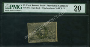 FR 1286A $0.25 2nd Issue fractionals Front