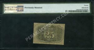 FR 1286A $0.25 2nd Issue fractionals Back