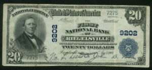 652 Riegelsville, Pennsylvania $20 1902 Nationals Front