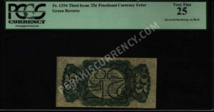 FR 1294 $0.25 3rd Issue fractionals Front