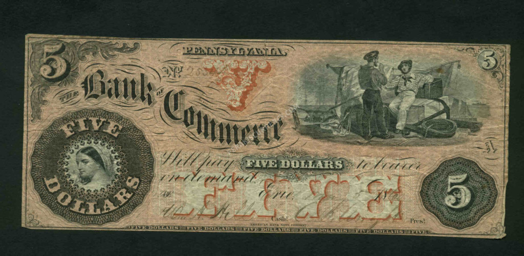 Erie Pennsylvania $5 1860 Obsolete Front