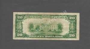 FR 1870* 1929 $20 FRBN Back