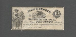 Rockdale Pennsylvania $0.10 1862 Obsolete Front