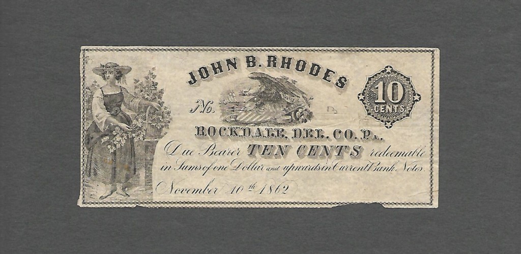 Rockdale Pennsylvania $0.10 1862 Obsolete Front