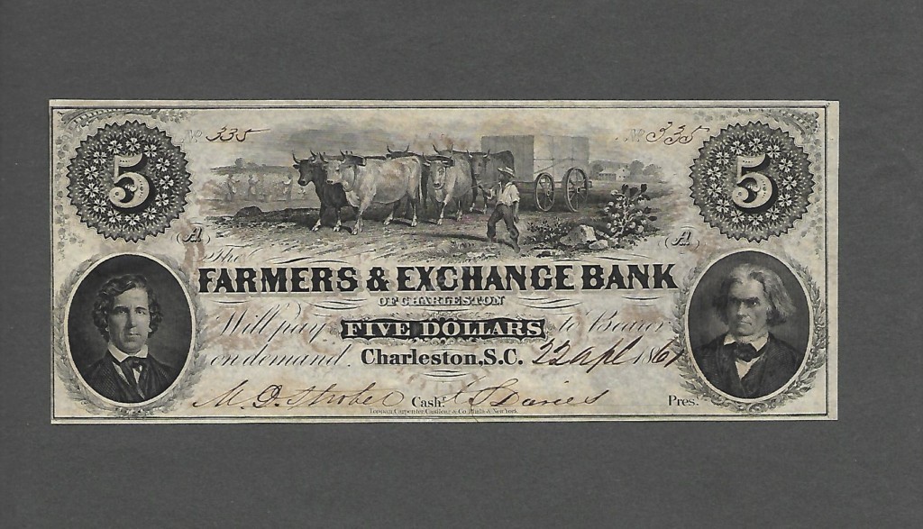 Charleston South Carolina $5 1861 Obsolete Front
