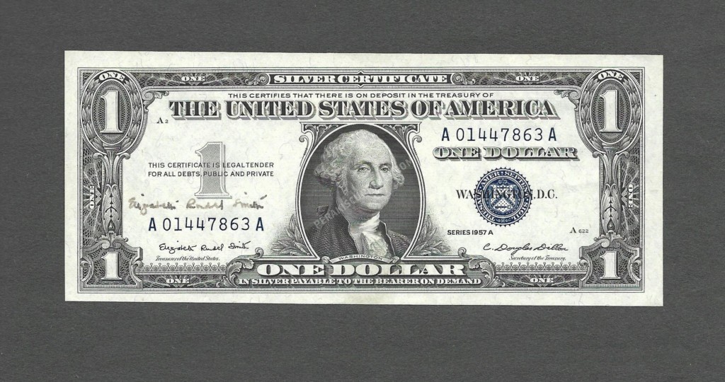FR 1620 1957A $1 Silver Certificates Front